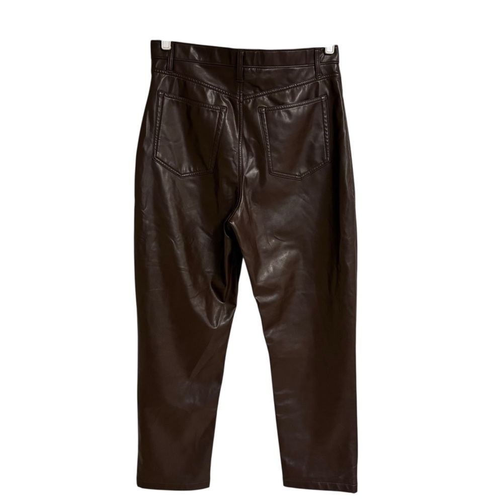 Abercrombie & Fitch Curve Love 90s straight high rise vegan leather pants 14 - Picture 7 of 11
